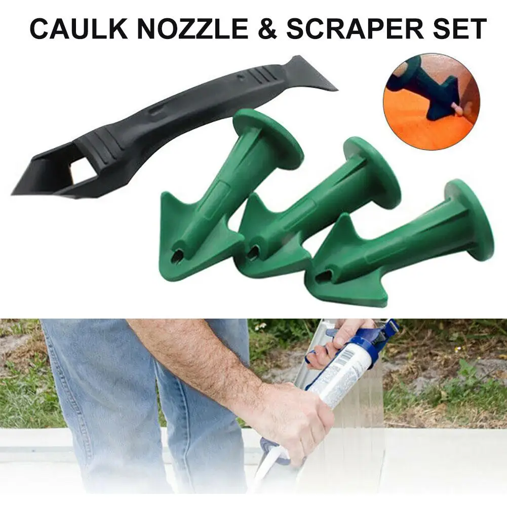 

Reusable Silicone Caulk Nozzles Plastic Scraper Set Sealing Caulking Sealant Tools Kit Rubber Trowel Nozzle For Floor Finishings