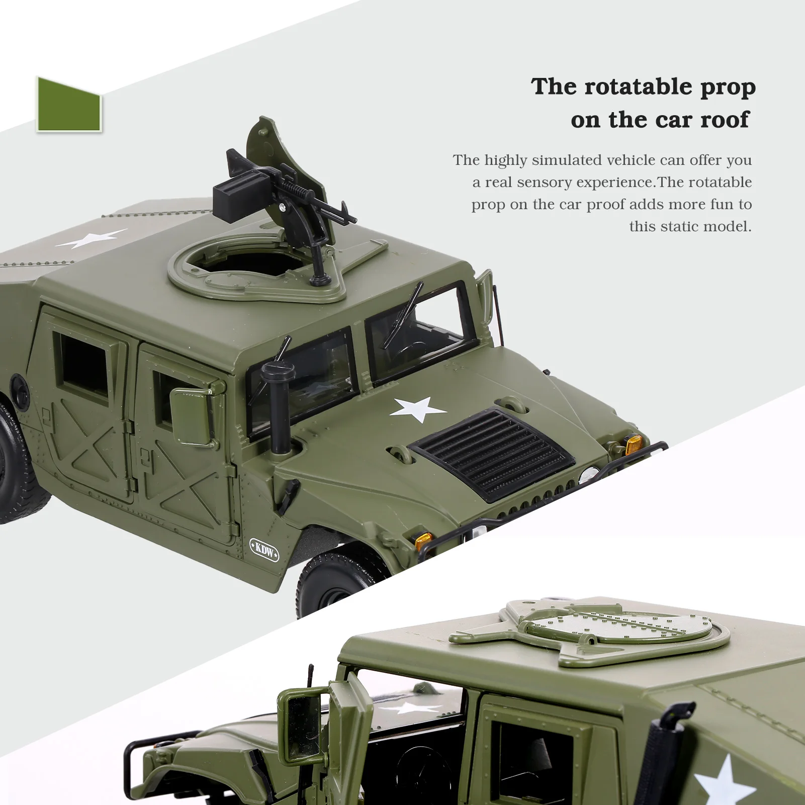 Новый KDW 1/18 масштабная модель автомобиля металла Военная Униформа