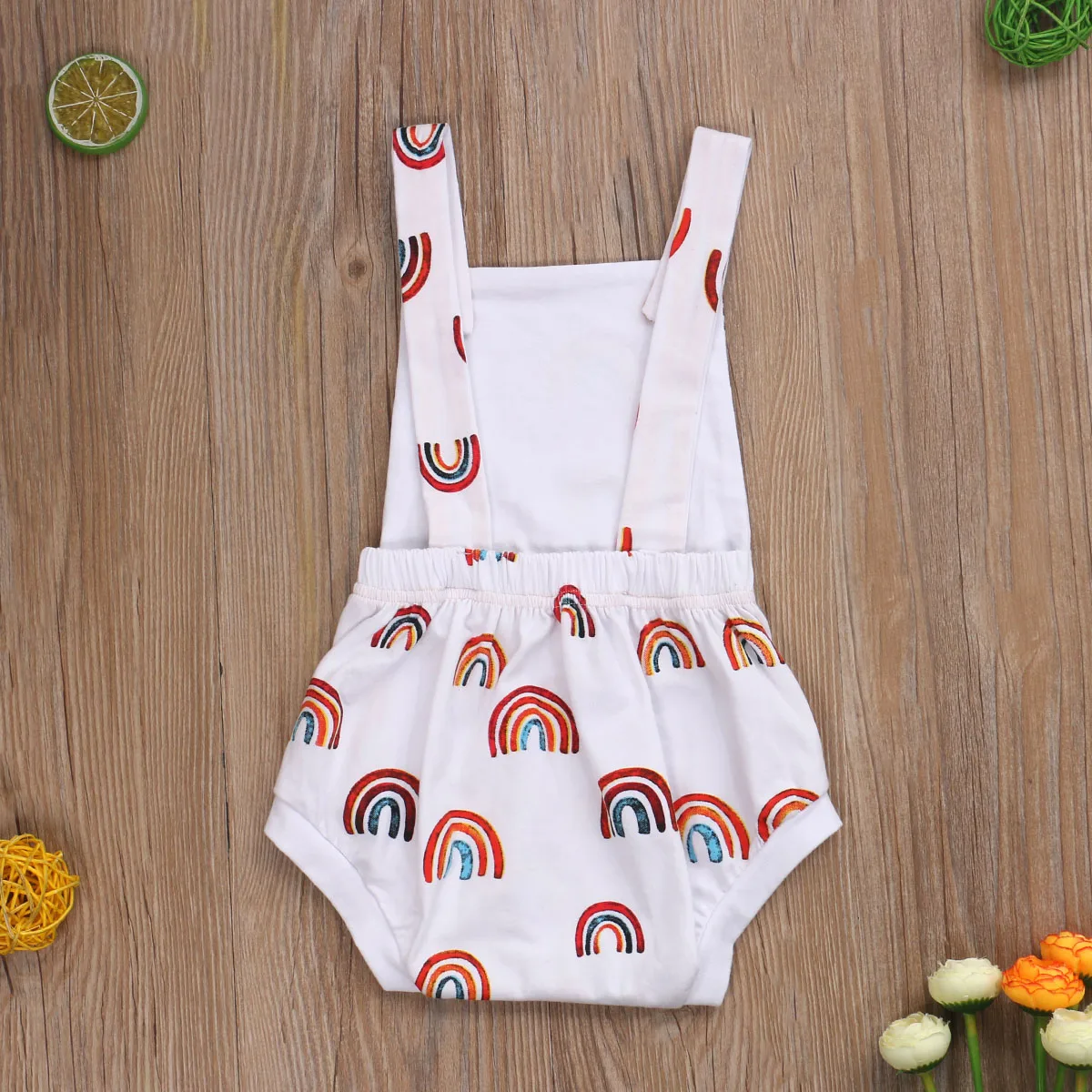 

0-24M Newborn Baby Girl Boy Sleeveless Square Neck Cross Strap Jumpsuit Elastic Waist Playsuit Infant Baby Romper Bodysuits