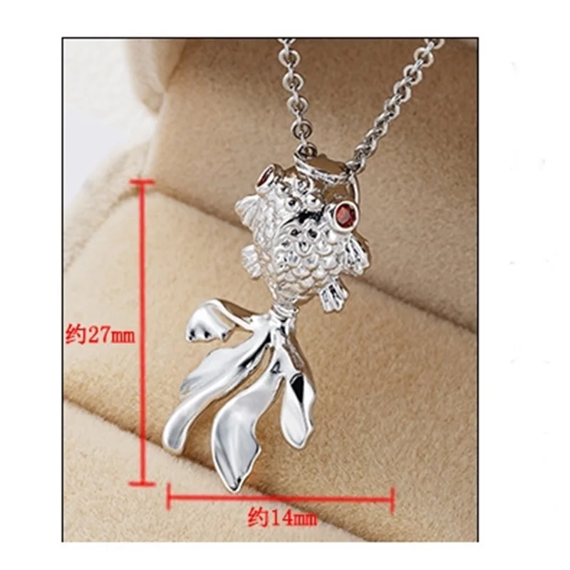 

OMHXFC Wholesale European Fashion Woman Man Unisex Party Birthday Gift Goldfish Zircon 925 Sterling Silver Charm Pendant PN273