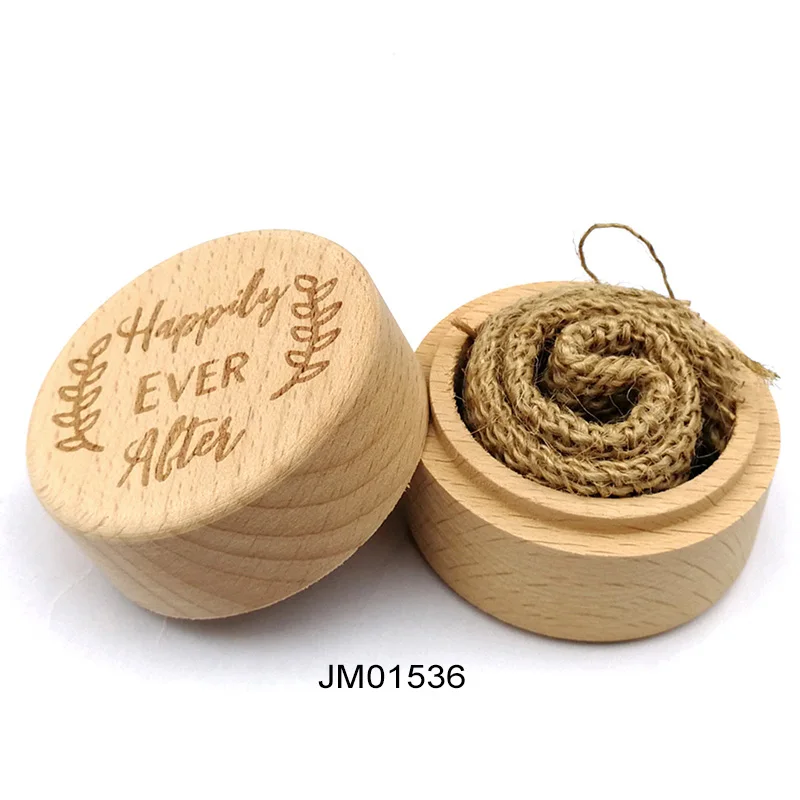 JM01536 DIY ручной работы винтажный свадебный Декор круглые кейсы для хранения бижутерии 5,2*4,2 см ожерелье серьги контейнер 1 шт деревянная коробочка для колец - Цвет: JM01536