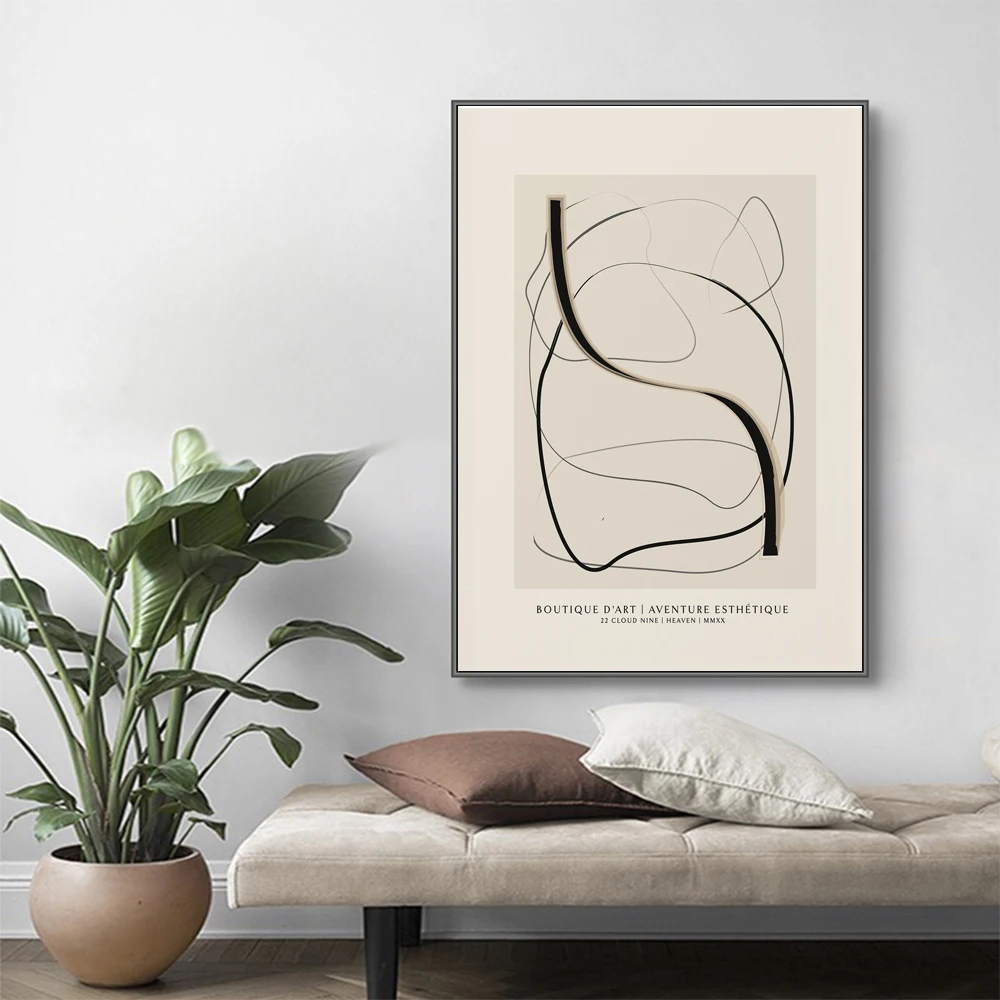 Абстрактная плакат для бутика нейтральная Картина на холсте в стиле бохо