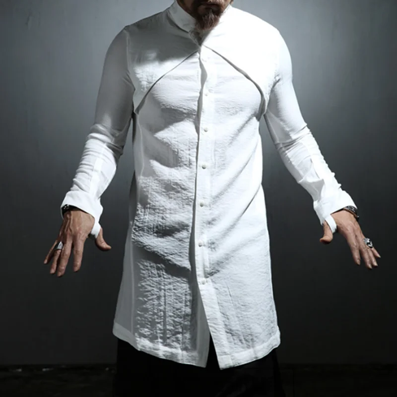 Длинная приталенная рубашка с длинным рукавом для мальчиков от AliExpress RU&CIS NEW