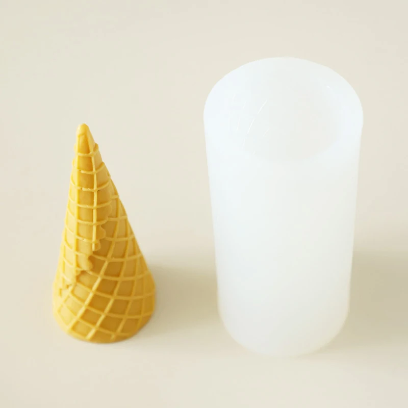 3D Ice Cream Egg Cone Cylinder Candle Silicone Mold DIY Fondant Cake Chocolate Clay Supplies Handmade Soap Jelly ResinMold | Дом и сад