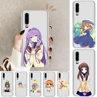japanese anime clannad anime transparent phone case for huawei p40 p30 p20 p10 p9 p8 lite e pro plus etui coque painting hoesje