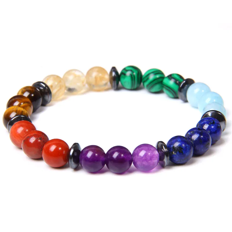 Молитва рейки 7 Чакра натуральный камень браслет для женщин мужчин Камень Strand