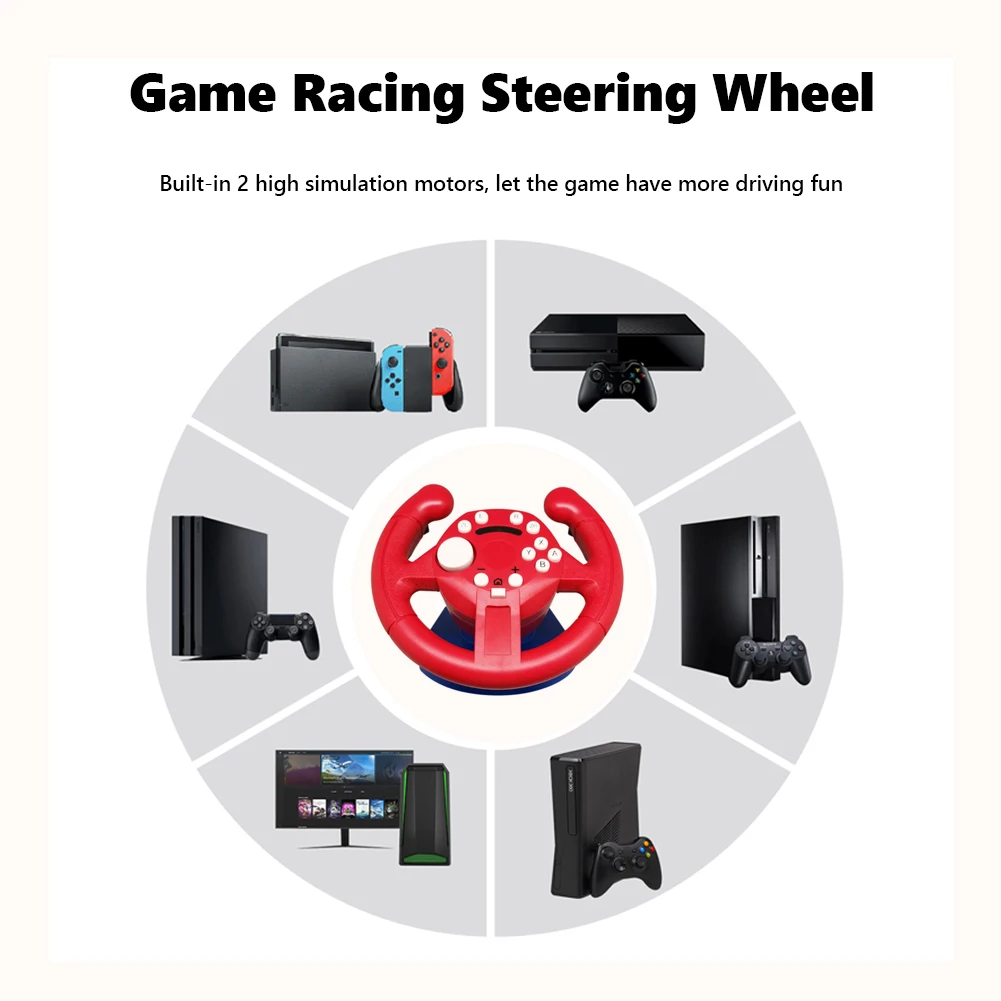 

Racing Steering Wheel Vibration Joysticks Remote Controller Racing Wheel Simulation Driving Game for NS Switch PS3 PC