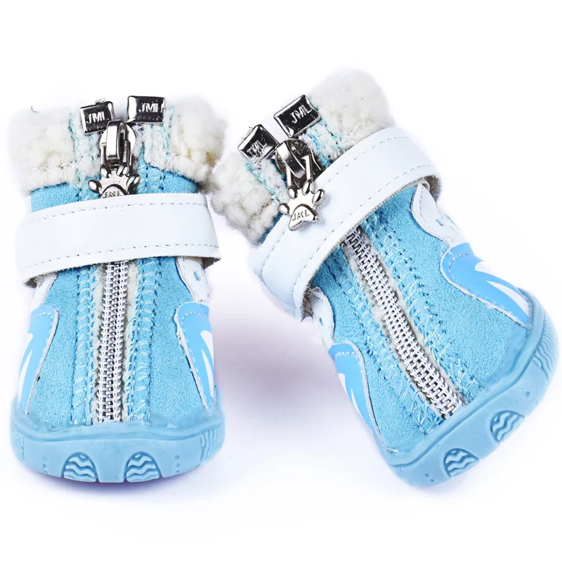 

Dog shoes thickened in winter with warm velvet and feet pet snow boots