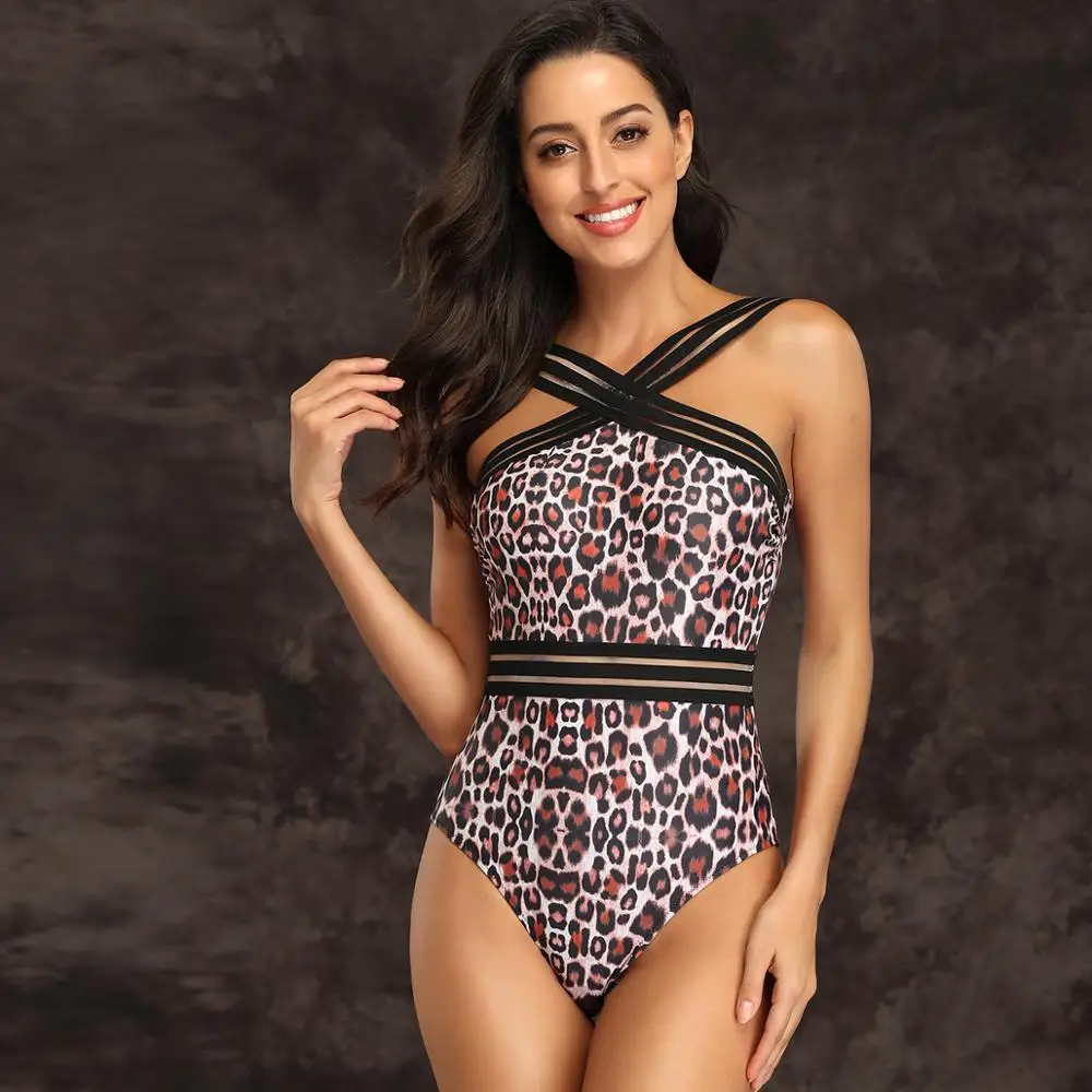 

Women's One Piece Swimwear Front Crossover Swimsuits Hollow Tummy Control Bathing Suits Summer Beach Monokinis