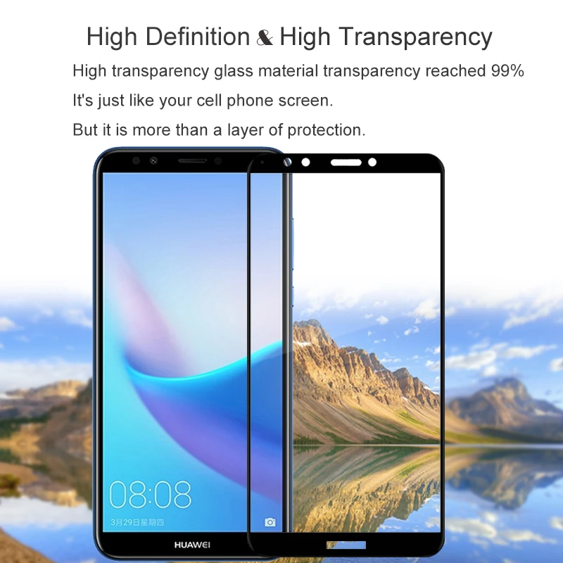 Защитное стекло закаленное для Huawei Y9 Y7 Y6 Y5 Prime Pro 2018 2017 | Мобильные телефоны и