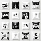 Декоративный чехол для подушки Elife 45*45 см, черный, белый, полиэстер, хлопок, украшение для дома, автомобильная наволочка для подушки, диванная подушка, чехол