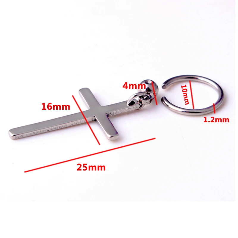 Популярные круглые серьги с крестом для мужчин и женщин подвеска из нержавеющей