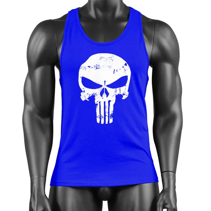 

Skull Bodybuilding Stringer Tank Tops Men Stringer Muscle Shirt Fitness Tank Top Men Gym sleeveless Men T-shirt Cotton Vest