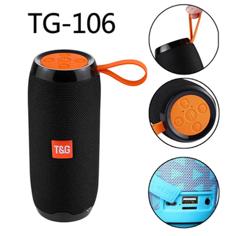Беспроводная bluetooth колонка TG106 портативные уличные двойные колонки регулируемая