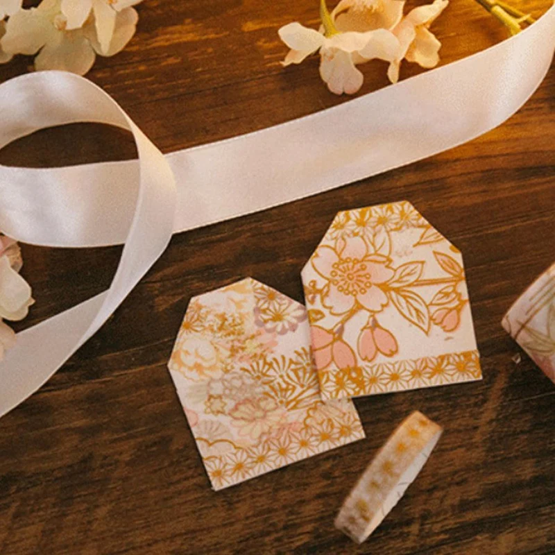 

5 Pcs/Set Gold Washi Tapel Chinese Style Masking Tape DIY Craft Japanese Paper Stickers Scrapbooking J