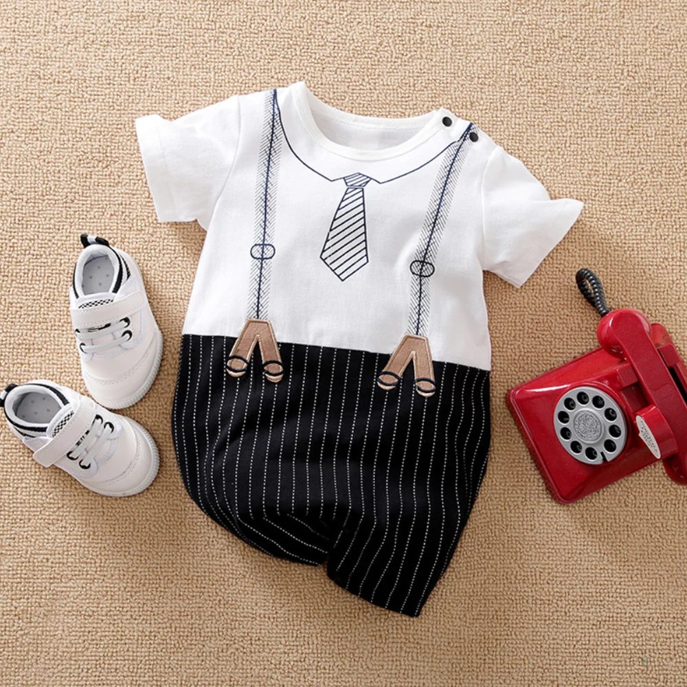 Malapina 2020 Summer Newborn Baby Boy Girl Clothes Onesie Romper Jumpsuit Infant Outfit with Bow Tie Unisex Costume | Мать и ребенок