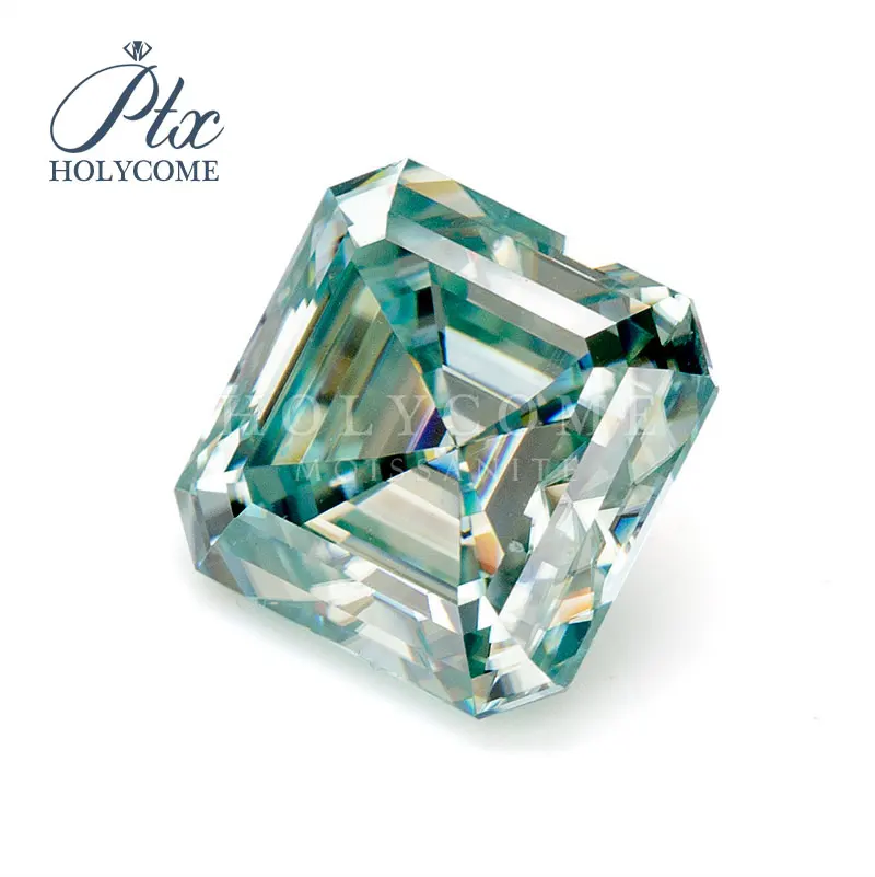 Зеленый цвет огранка Ашер 6x6 мм Свободный синтетический бриллиант драгоценный