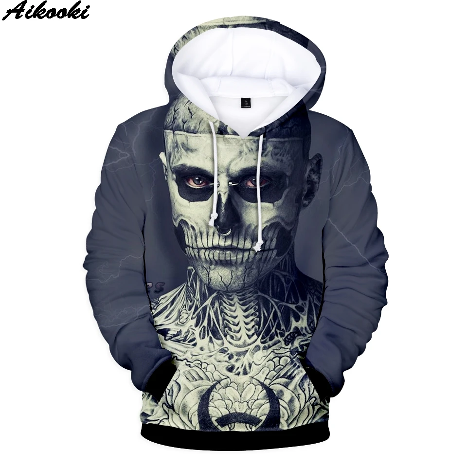 

Sidno New Rick Genest 3D Hoodies Men/Women Fashion Casual Harajuku Hip Hop Hoodie 3D Print Rick Genest Sweatshirt Top