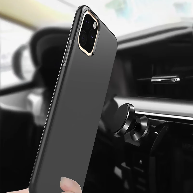 Ультратонкий автомобильный Магнитный чехол для телефона iPhone 11, 6, 6 S, 7, 8 Plus, XS MAX, XR, роскошный мягкий ТПУ противоударный чехол, невидимый металлический лист