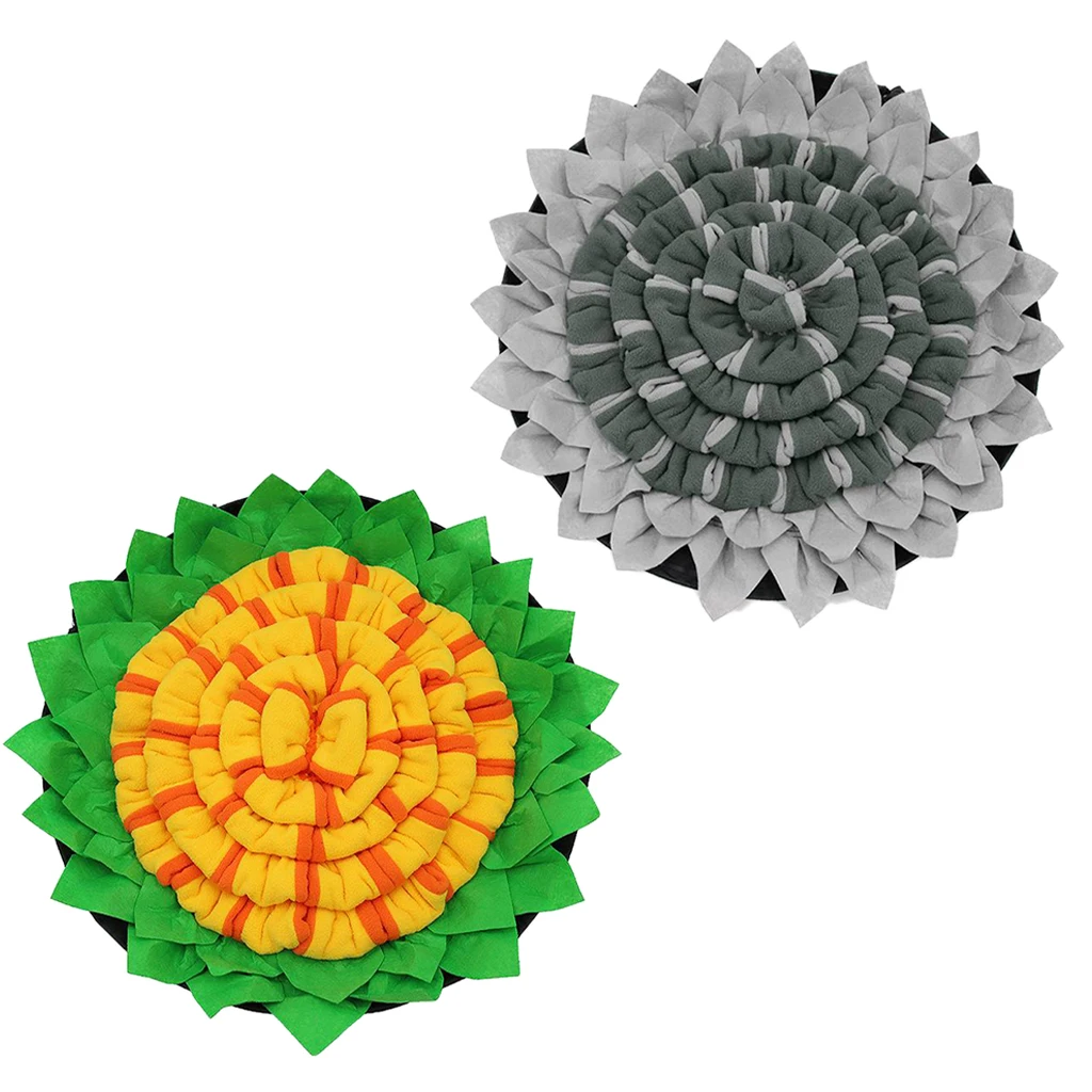Round Dog Snuffle Mat Dog Sniffing Pad Soft Pet Nose Work Smell Snuffle Mat Training Feeding Blanket Dog Play Mats Puzzle Toy