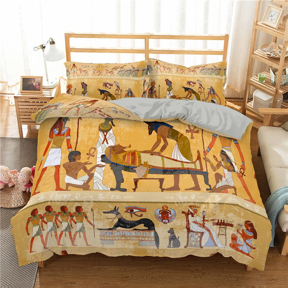 

Egyptians Bedding Set Duvet Cover Set Quilt Cover Comforter Cover Pillowcase Set EU/US/AU/UK Single Twin Double Queen King Size