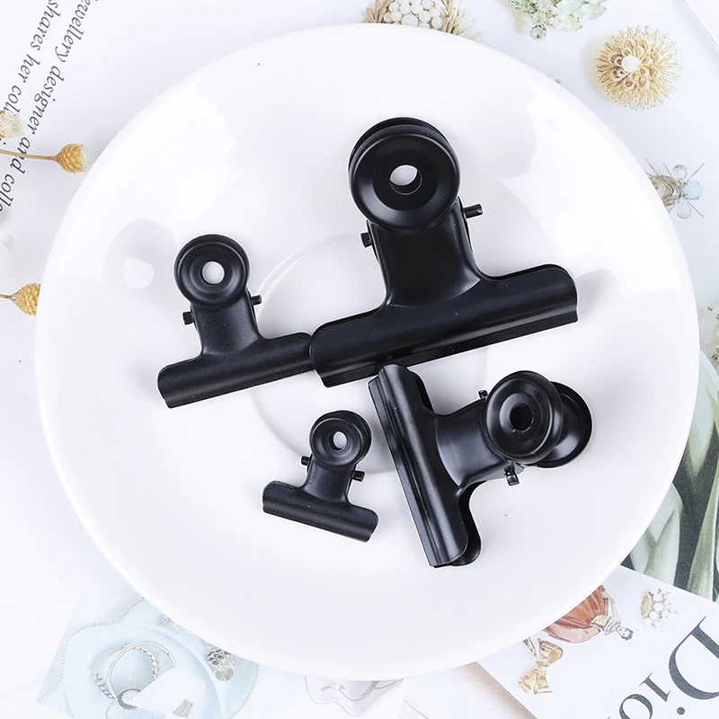 

5 Pcs Letter Clips Stainless Steel Black Metal Paper File Binder Clip Stationary Office Supplies