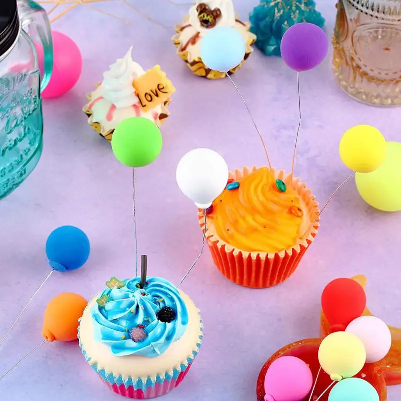 

30 Pcs Colorful Balloon Cake Decoration Birthday Party Cake Flag Label Decoration Wedding Dessert Baking Cake Top Decoration