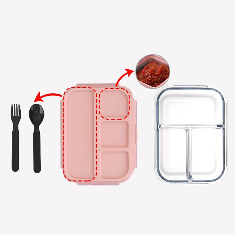 Ланч бокс ONEUP для детей семейный контейнер еды с отделением хранения школьная