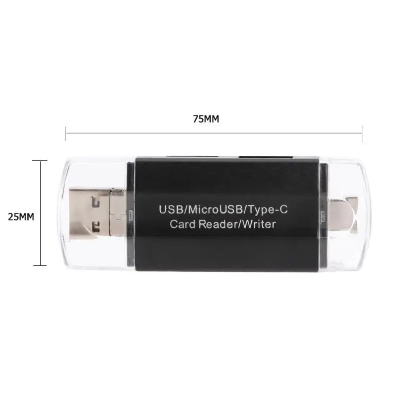 3 в 1 OTG кард-ридер type-C+ Micro USB+ USB2.0 для TF карты памяти Android высокоскоростной USB 2,0 Поддержка Windows MacOS или больше
