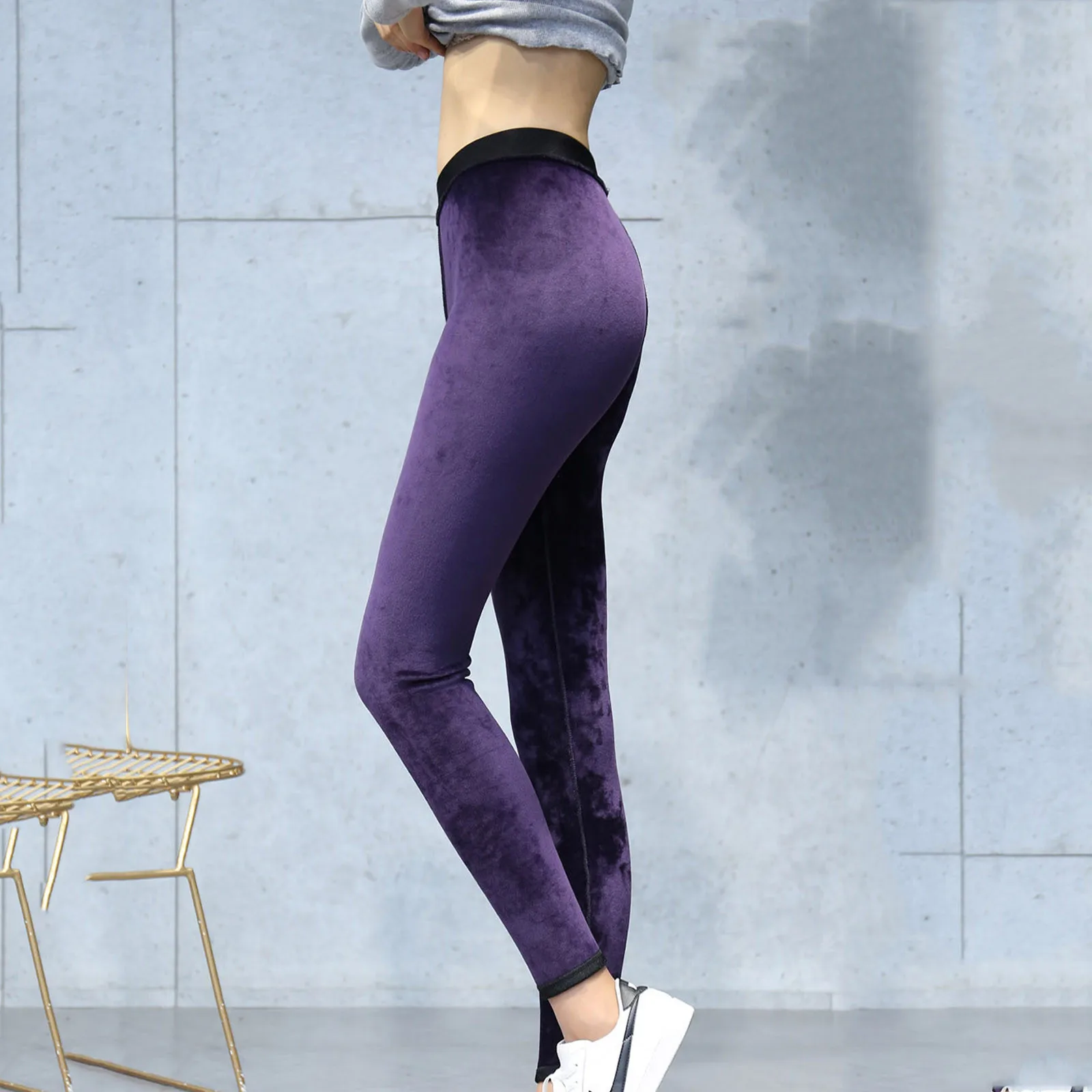 

Women Leggings Pants Femme 2021 Casual Warm Winter Sable Tight Velvet Cashmere Elastic Pants Trousers Leggings High Waist Pants