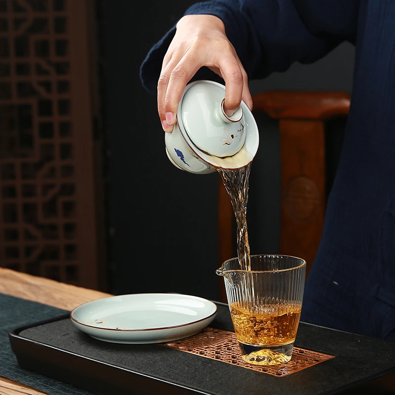 

Creative Chinese tea infuser Kung Fu tea set tea bowl office tea bowl home tea bowl three bowls