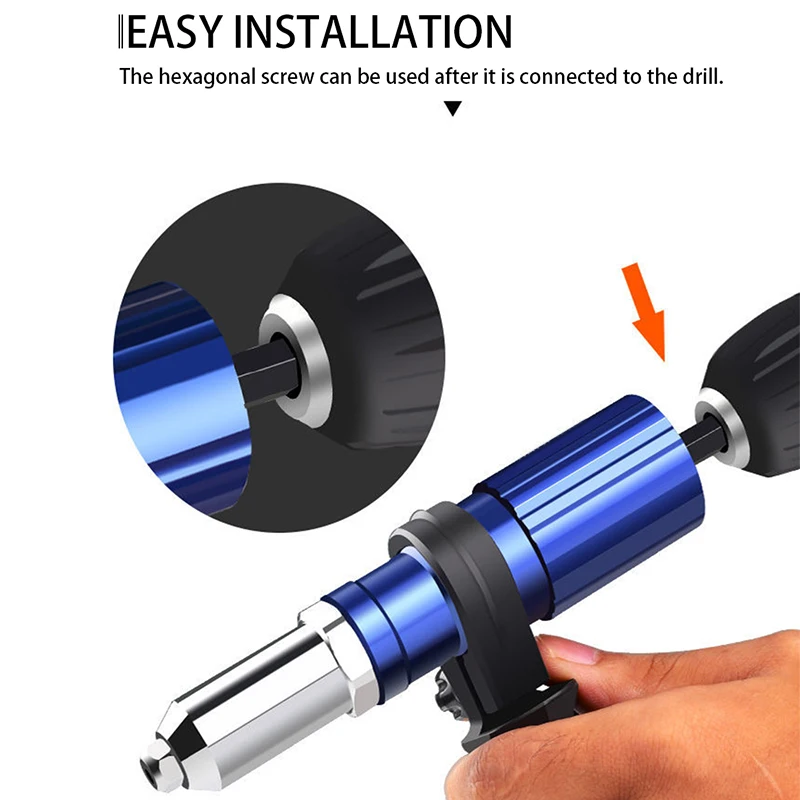 

Electric Rivet 2.4mm-4.8mm Rivet Nut Drill Adapter Cordless Riveting Tool Insert Nut Pull Rivet Tool