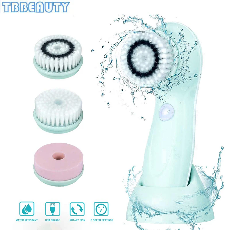 

Electric Face Cleansing Brush USB Rechargeable Facial Washer Brush Deep Cleaning Pore Cleaner Face Massage Skin Care Waterproof