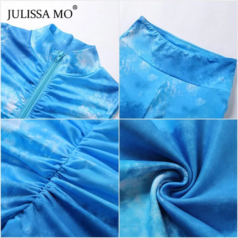 Женский спортивный костюм JULISSA MO из двух предметов короткий топ на молнии и
