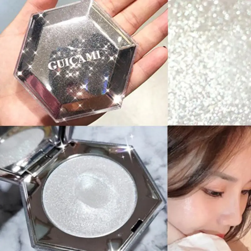 1#Pink Gold Powder Highlighter Contour Repair Light High Cosmetic Glitter Holographic Makeup Palett |