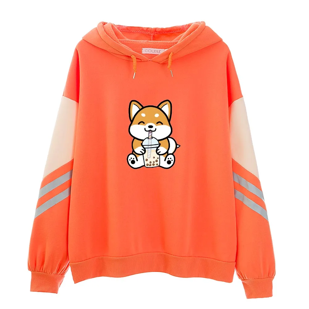 

Kawaii Shiba Inu Hoodie Harajuku Patchwork Hoodies Oversized Korean Winter Sweatshirt Streetwear Women Sudaderas Para Mujer Kpop