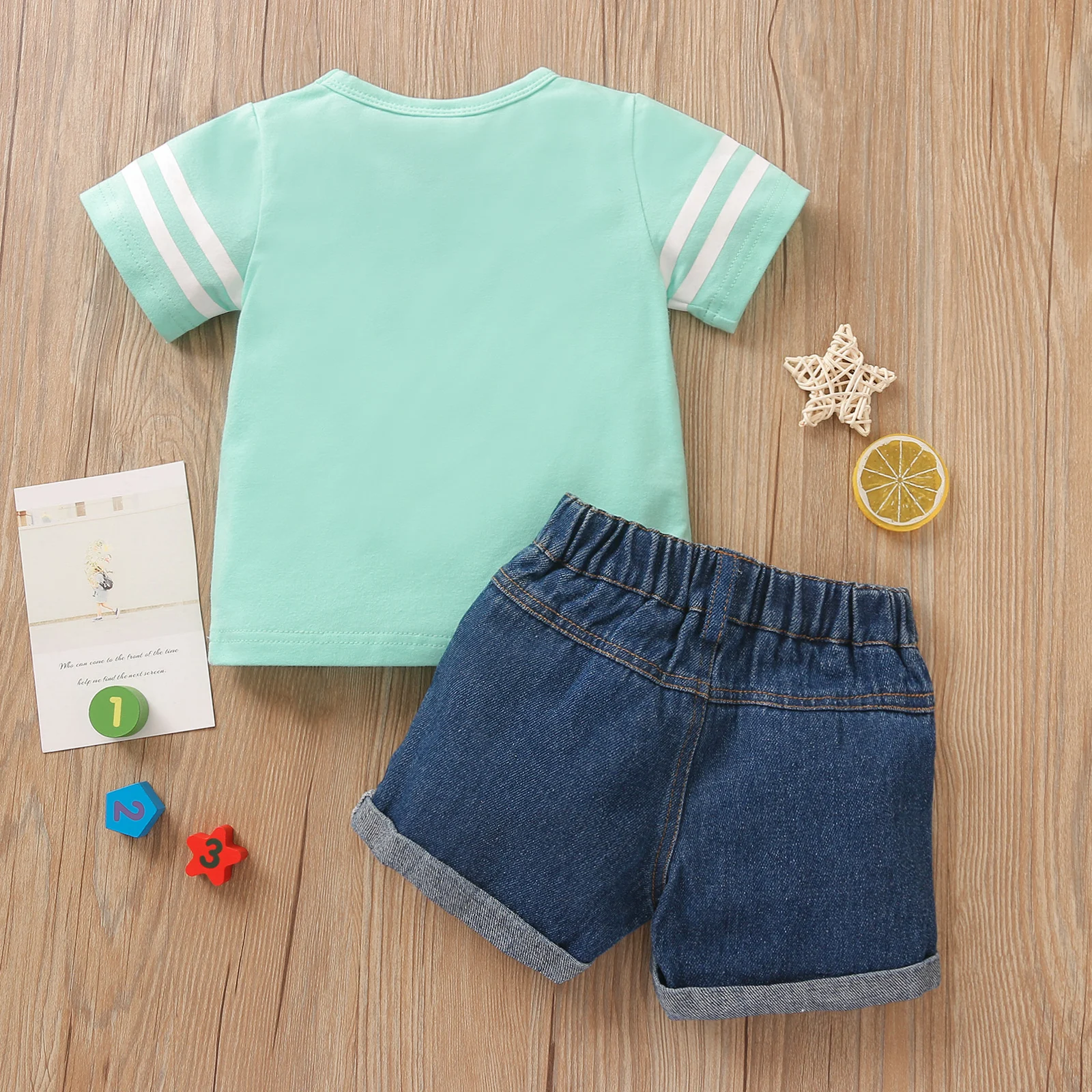 

Pudcoco 18M-5Y Toddler Kid Baby Girl Summer 2Pcs Set DADDY'S LADY Letter Print Short Sleeve T-Shirt+Ripped Pockets Denim Shorts