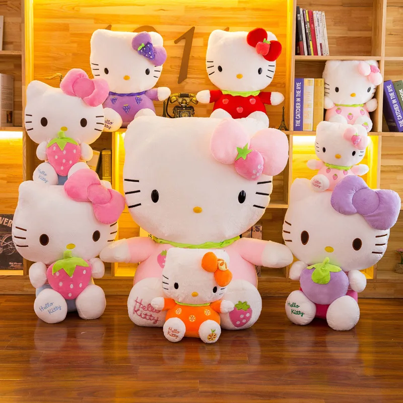 

30 см KAWAII Sanriod аниме мультфильм серия разнообразие фрукты Китти плюшевая игрушка милая мягкая подушка для мальчиков девочек праздничный под...