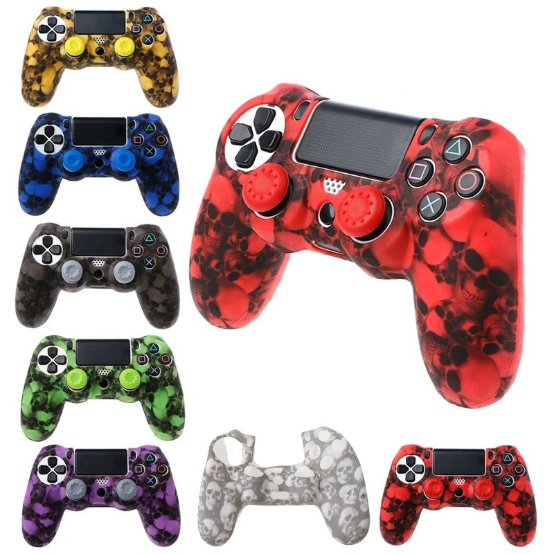 2021 новый силиконовый чехол с черепом и 2 джойстиками для контроллера PS4 Pro Slim |