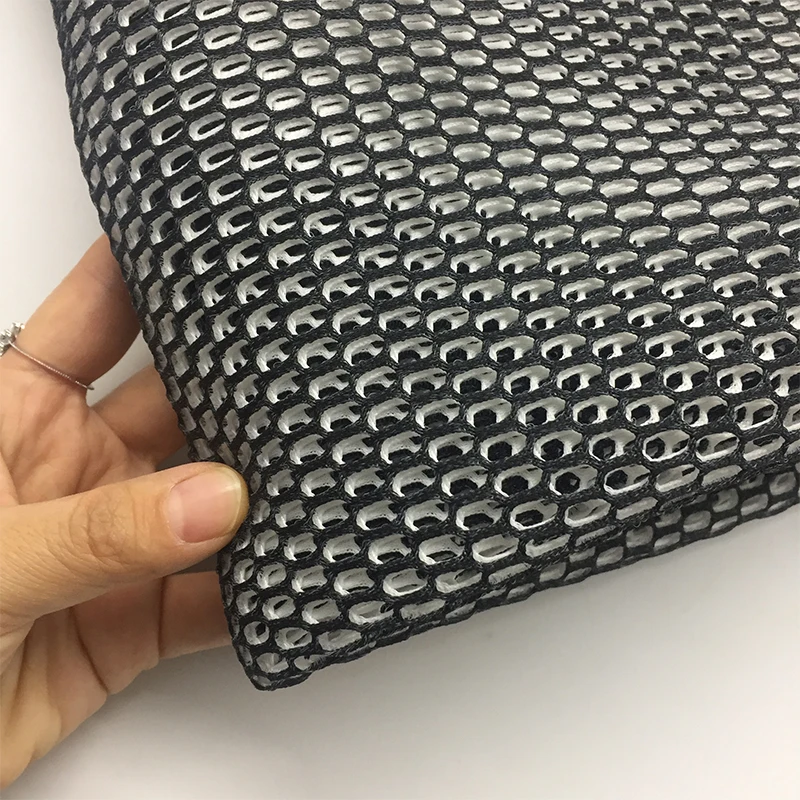 Хлопковая сетчатая сэндвич ткань S263P модная Толстая черного и белого цветов