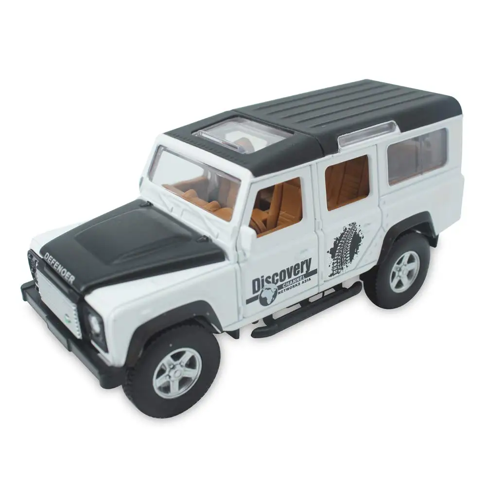 White No Box 1:32 SUV Defender сплав Модель автомобиля игрушки автомобиль вытянуть назад звук и светильник акустооптика для детей подарки на день рождения для взрослых - Цвет: White No Box