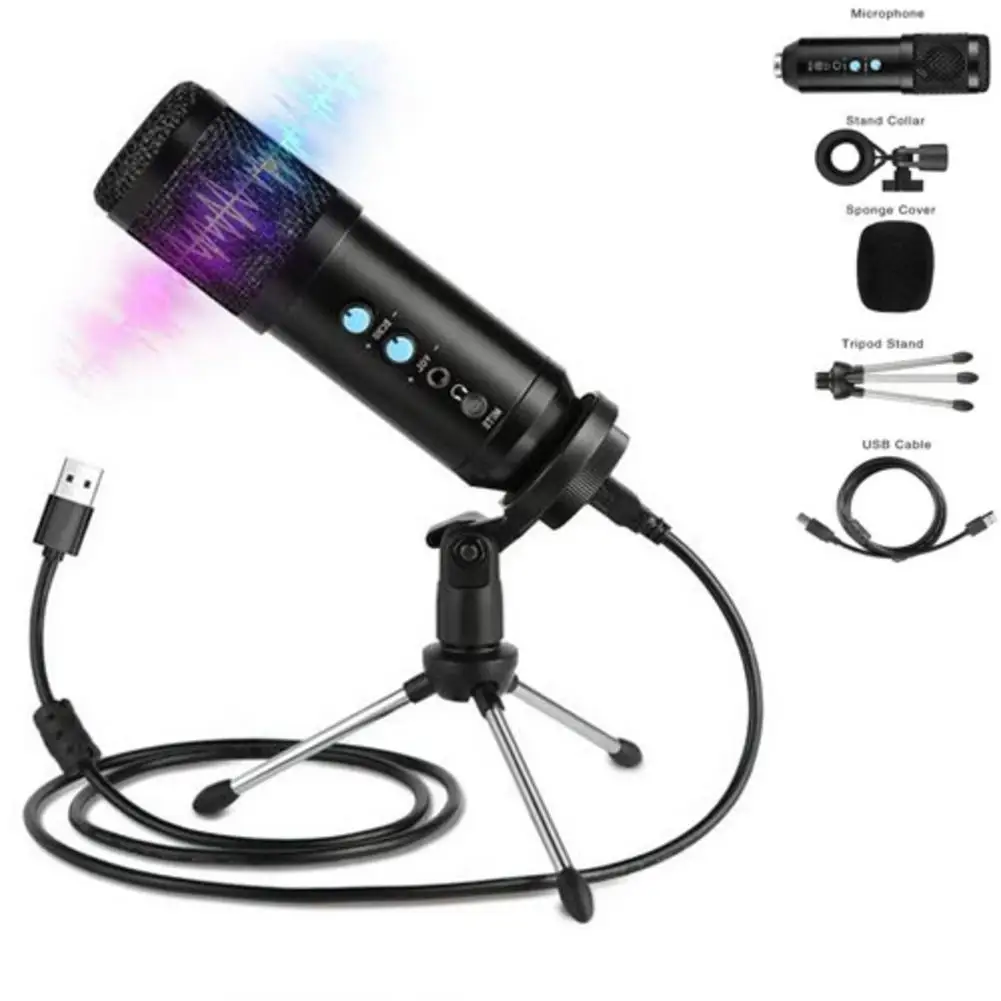 NEW USB Microphone PC Condenser Set Vocals Recording Studio For YouTube Video Skype Chatting Game Podcast | Электроника