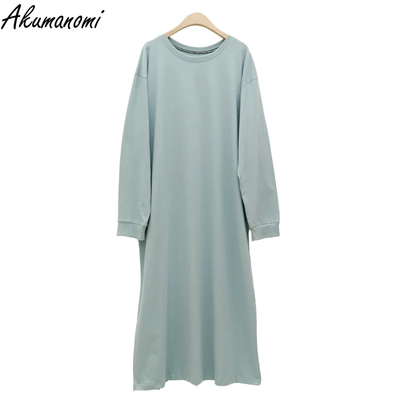 Oversized Casual Pink Black Cotton Long Sleeve Womens Dresses 2021 Maxi Elegant Plus Size 10xl 7 5 Xl Autumn Spring Loose Dress