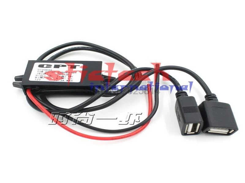 Dhl ИЛИ ems 200 шт. автомобильное зарядное устройство для мотоцикла с двумя USB DC 12V до 5V
