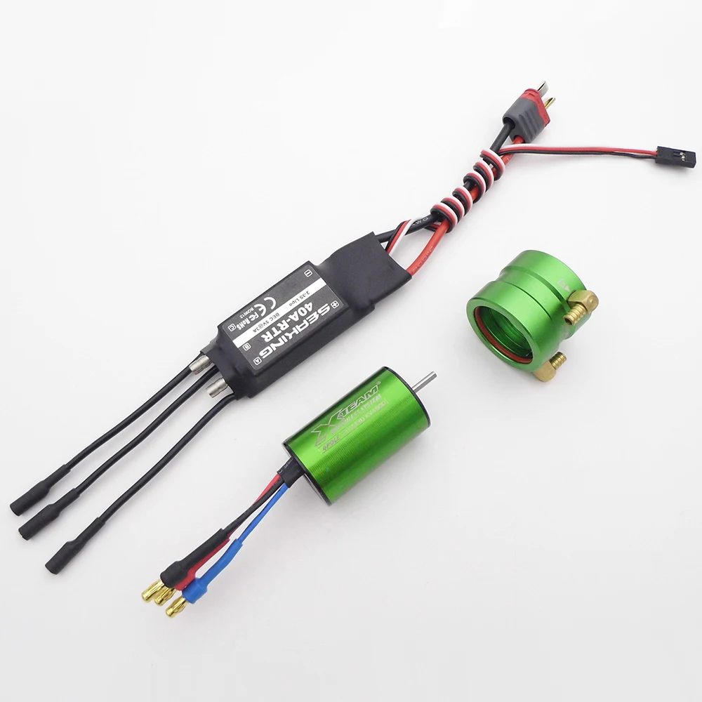 2440 KV4500 бесщеточный двигатель 2S-3S 40A ESC BEC 5V/3A комплект с курткой для водяного охлаждения для дистанционного управления лодочным приводом и скоростной лодки