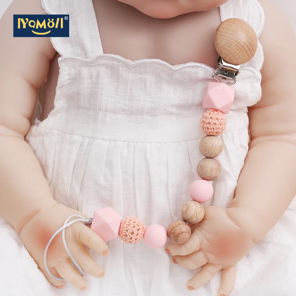 Деревянные бусины, силиконовые бусины, детские соски, цепь, зажимы для зубов, дерево, Attache Sucette, крючком, пустышка, мама, соски, держатель для соски