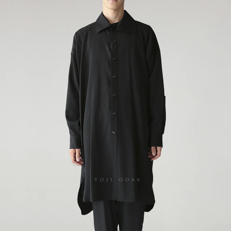 Рубашка мужская с воротником-стойкой ветровка средней длины в японском