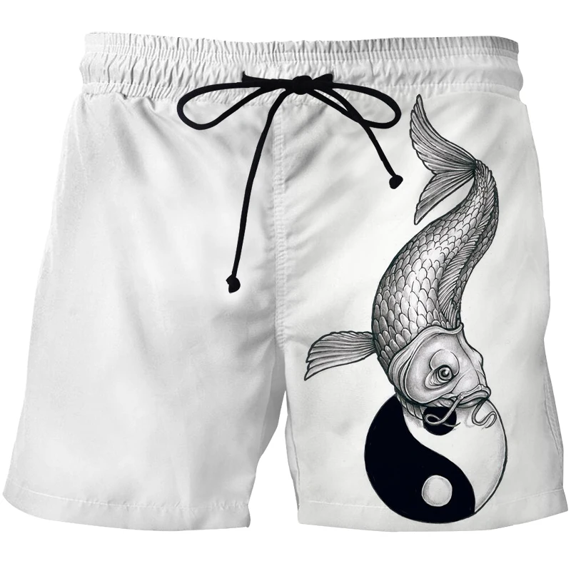 Пляжные шорты для рыбалки с 3D принтом, быстросохнущие удобные спортивные шорты, пляжные шорты высокого качества, плавки, мужские шорты