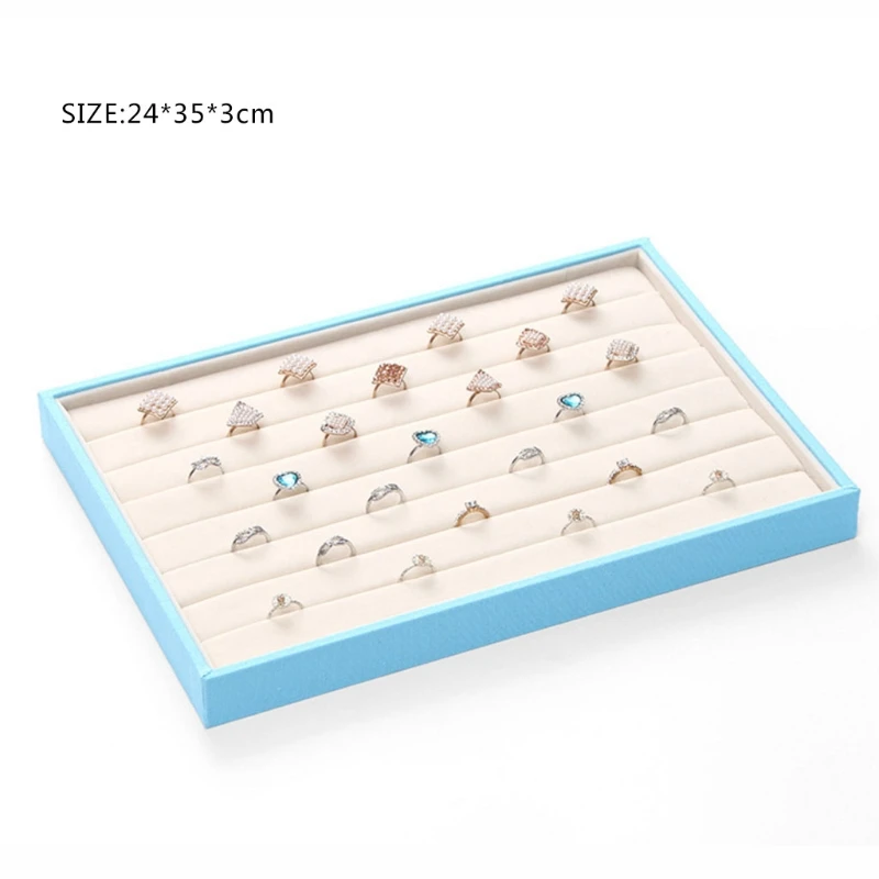 

Jewelry Tray Display Case Showcase Necklace Rings Bracelet Stackable Organizer 19QC