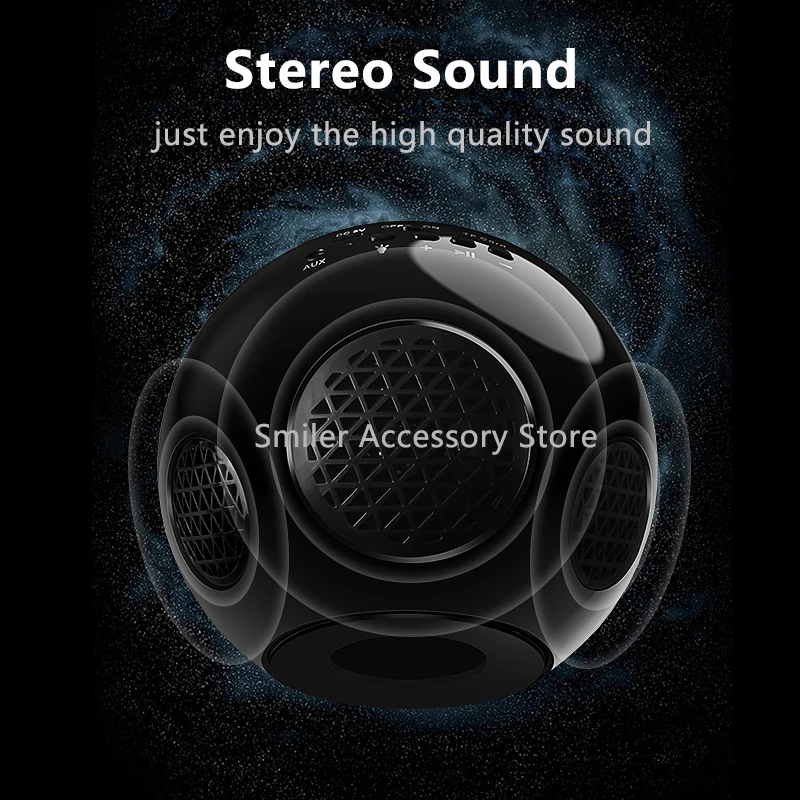 Стерео беспроводной Bluetooth динамик портативный домашний цветной светодиодный